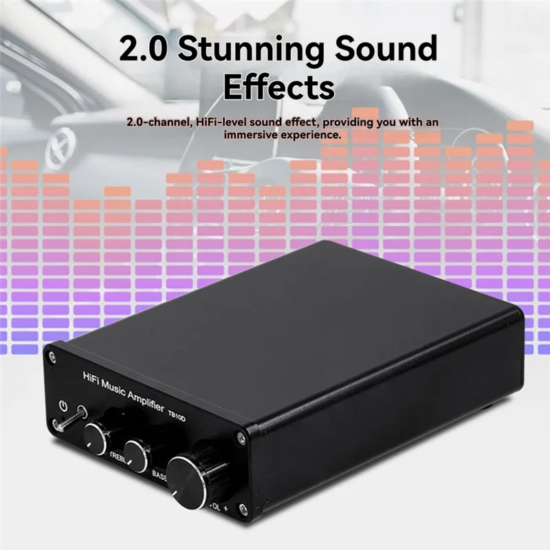 

B37B-DIY HIFI Mini 200W Subwoofer Speaker Amplifier, BT5.0 Audio Technology, 20HZ-20KHZ Frequency Amplificador