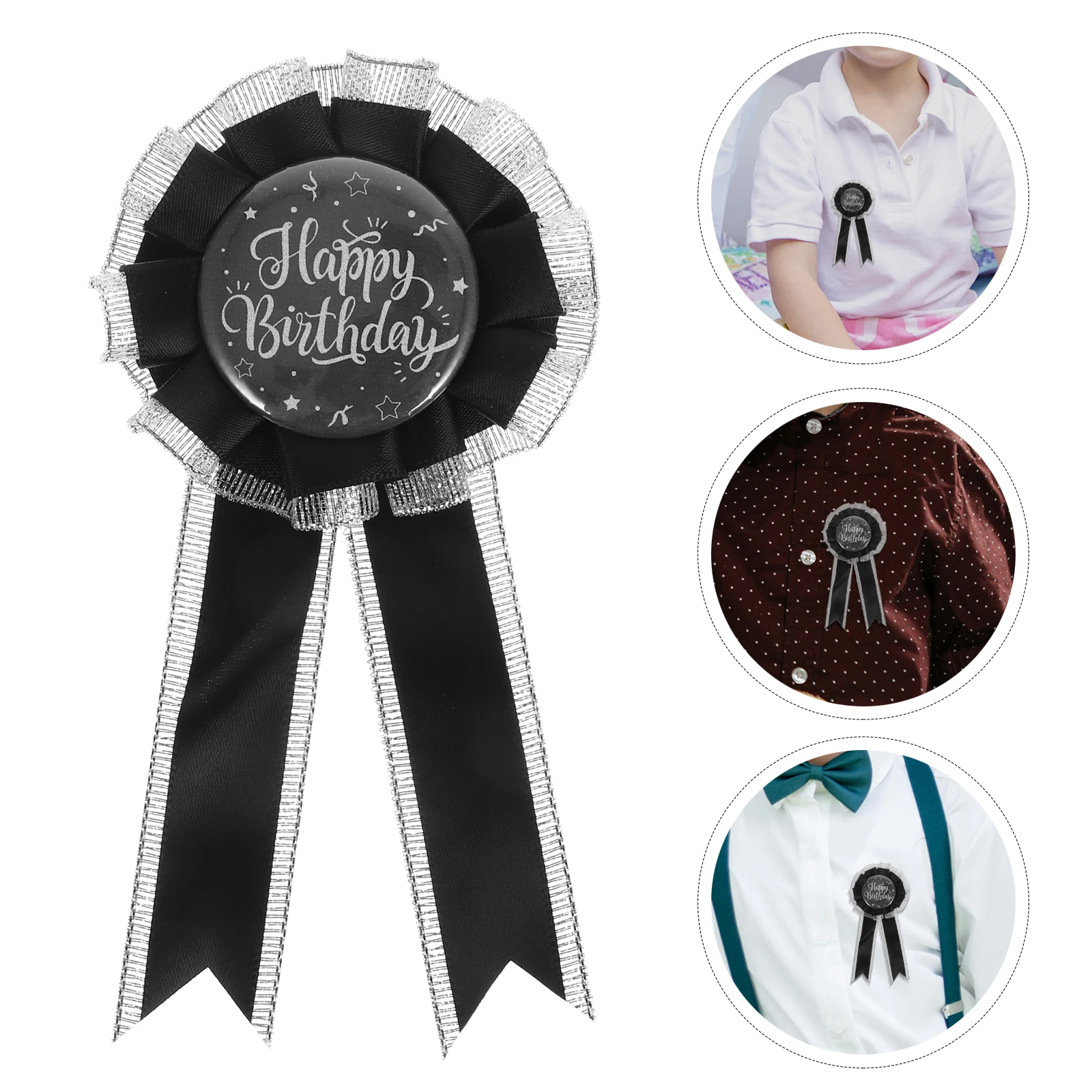 

Brooches Happy Birthday Pin Tinplate Badge Elegant Design Party Decoration For Kids Adults Birthday Accessories