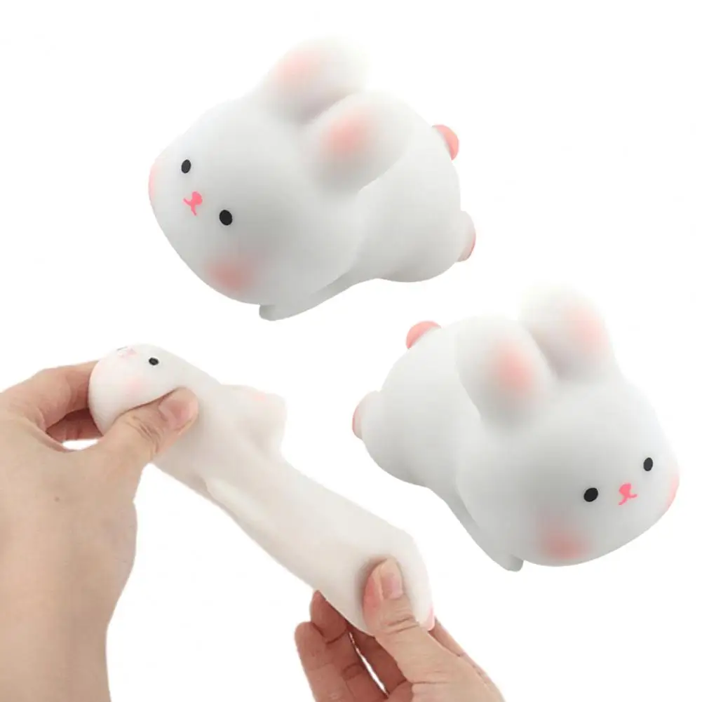 Novelty Rabbit Sensory Toy Soft Stress Relief Elastic Likeable Animal Bunny Squeeze Sensory Toy