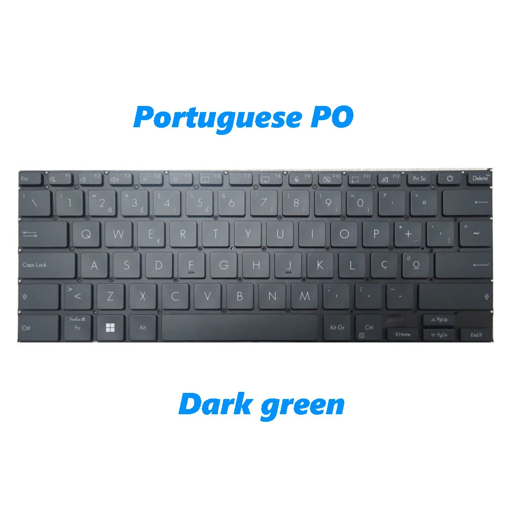 UK\US\BE\FR\PO Keyboard For ASUS Zenbook 14 OLED UX3403V UX3403VC Blue Black With Backlit Without Frame