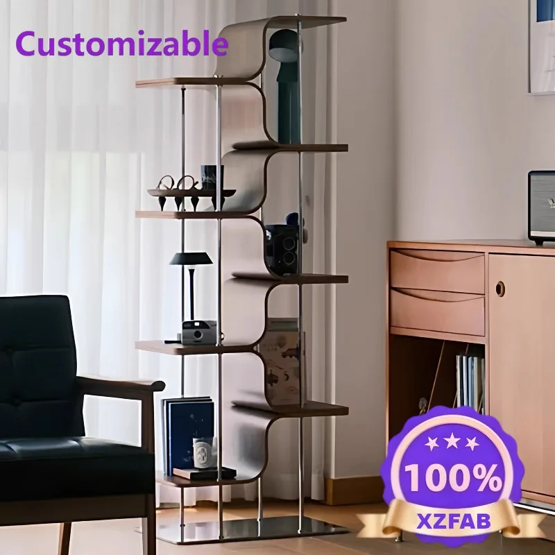 Factory Direct 2026 newspaper Medieval simple Bauhaus floor shelf Living room corner storage Light luxury magazine