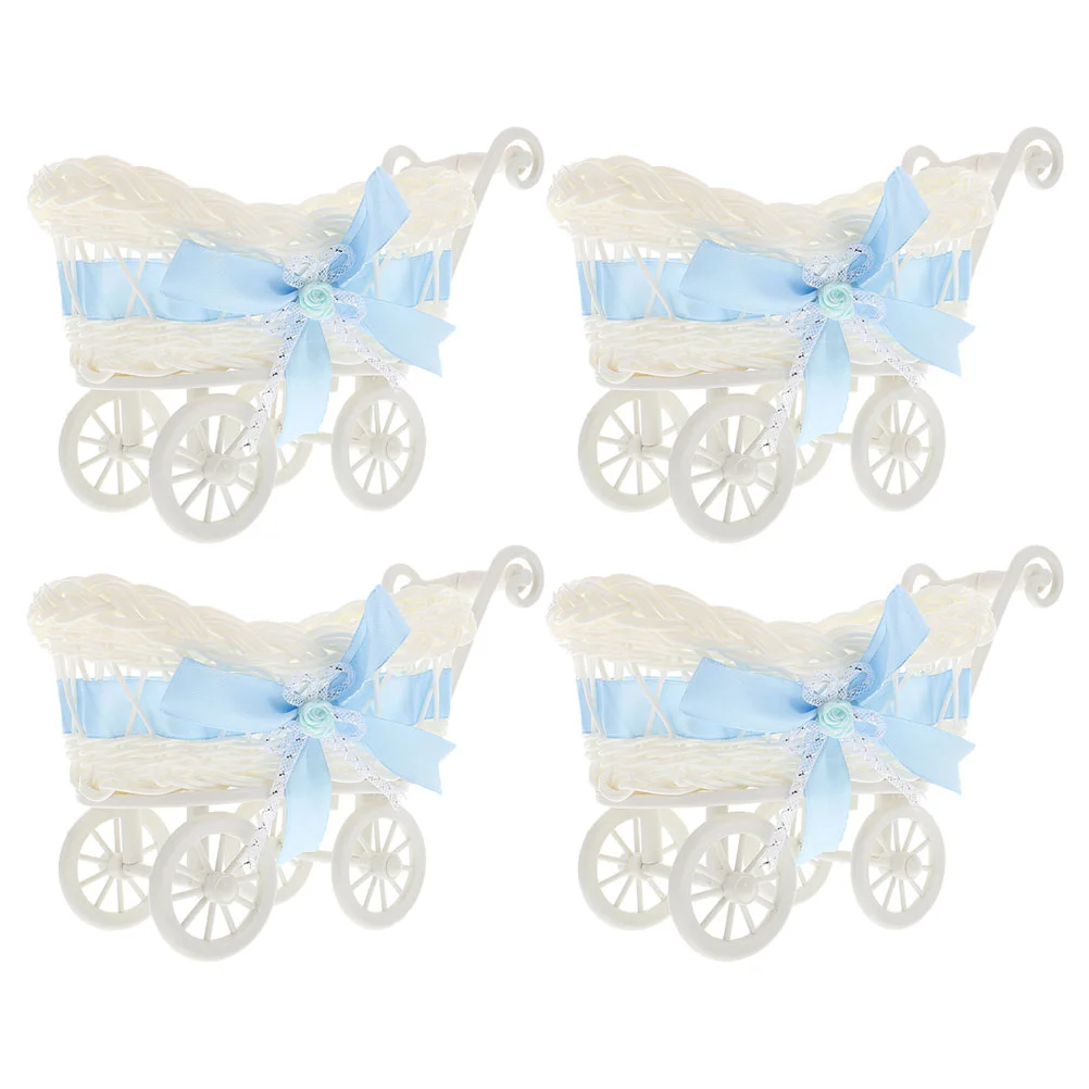 

4 Pcs Wedding Reception Basket Decoration Gift Chocolate Storage Organizer Wicker Stroller Baskets