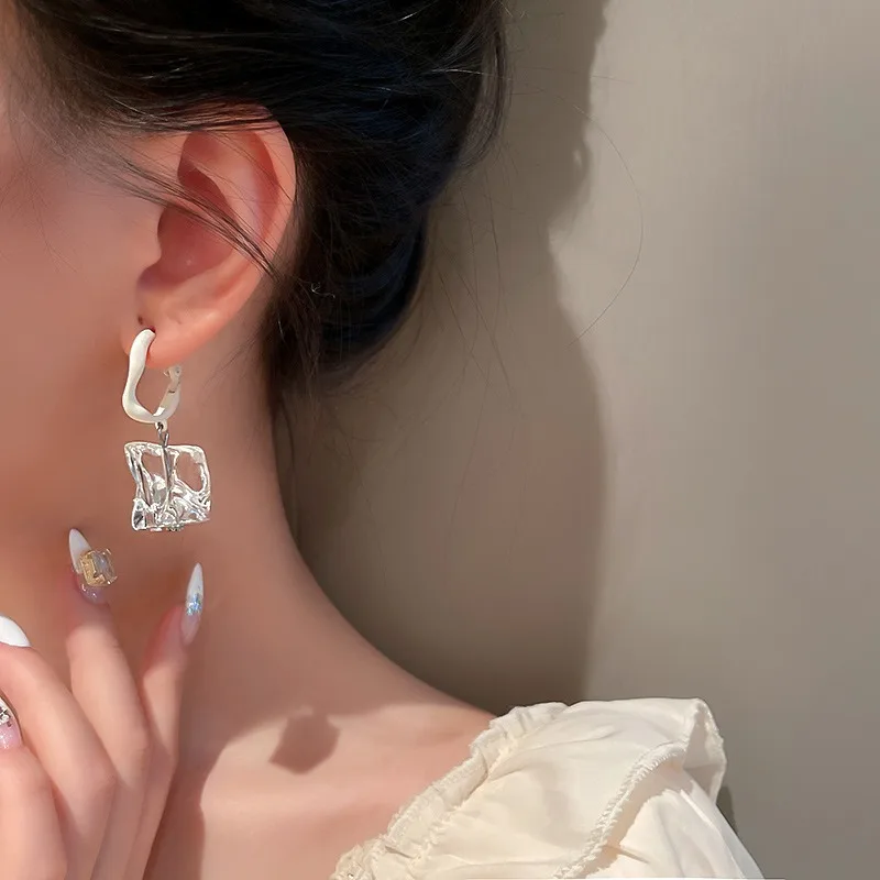 Unregelmäßige transparente Acryl-Ohrringe, geometrische Pendientes, Tropfen-Ohrringe, neue barocke Nischen-Ohrschnallen für Frauen, Trends, Schmuck
