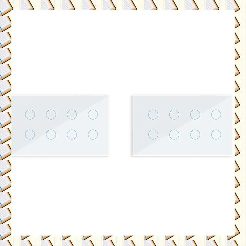 

A14M 2X WIFI Smart Touch Light Wall Switch Interruptor Glass Panel 8 Gang Tuya Smart Life For Alexa Google Home White