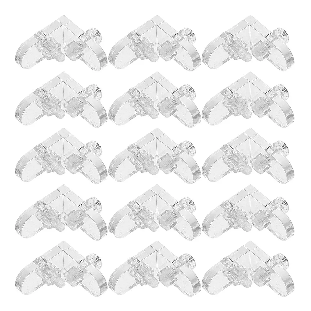 15Pcs L Shaped Acrylic Corner Braces Transparent Clear Corner Connector Bracket Display Box Reinforcement Fixing