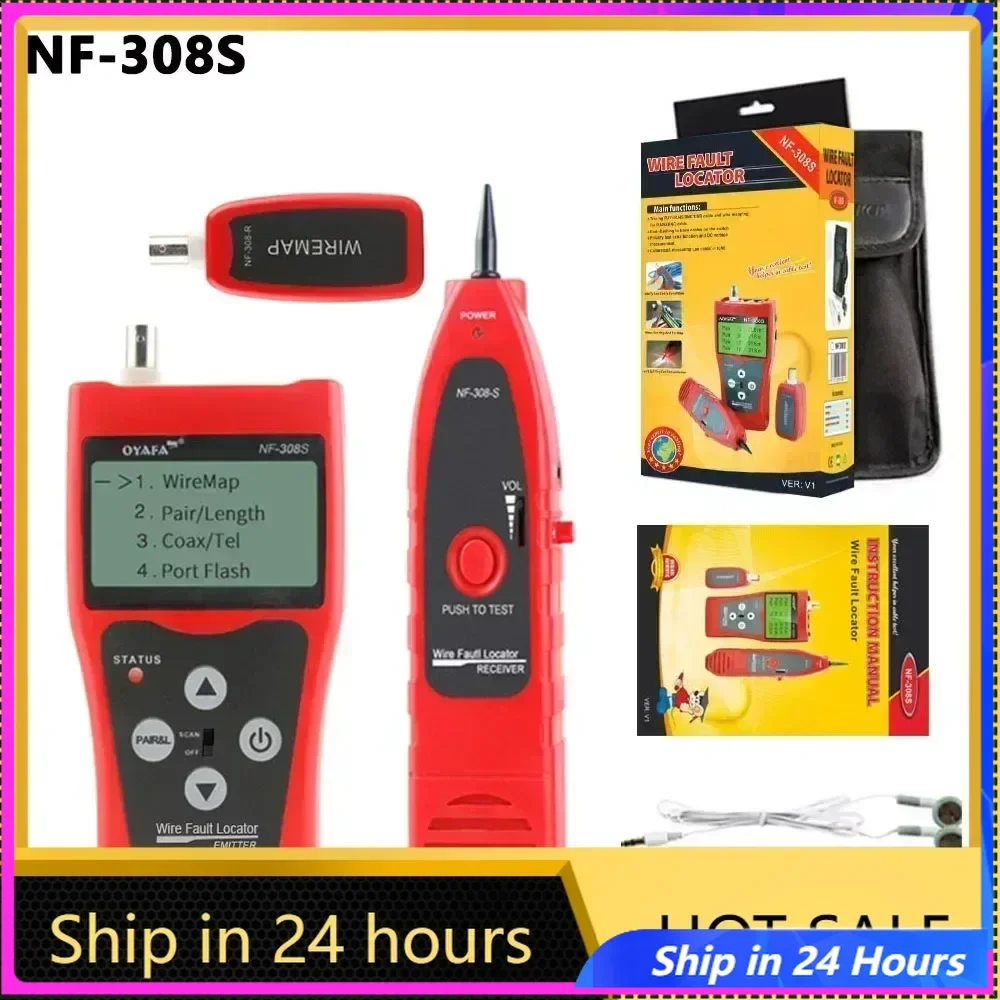 

Hot Sales FANYUE NF-308S Network Cable Tester Measure Length Wiremap Tester LCD Display Cable Tracker RJ45 RJ11 Network Tester T