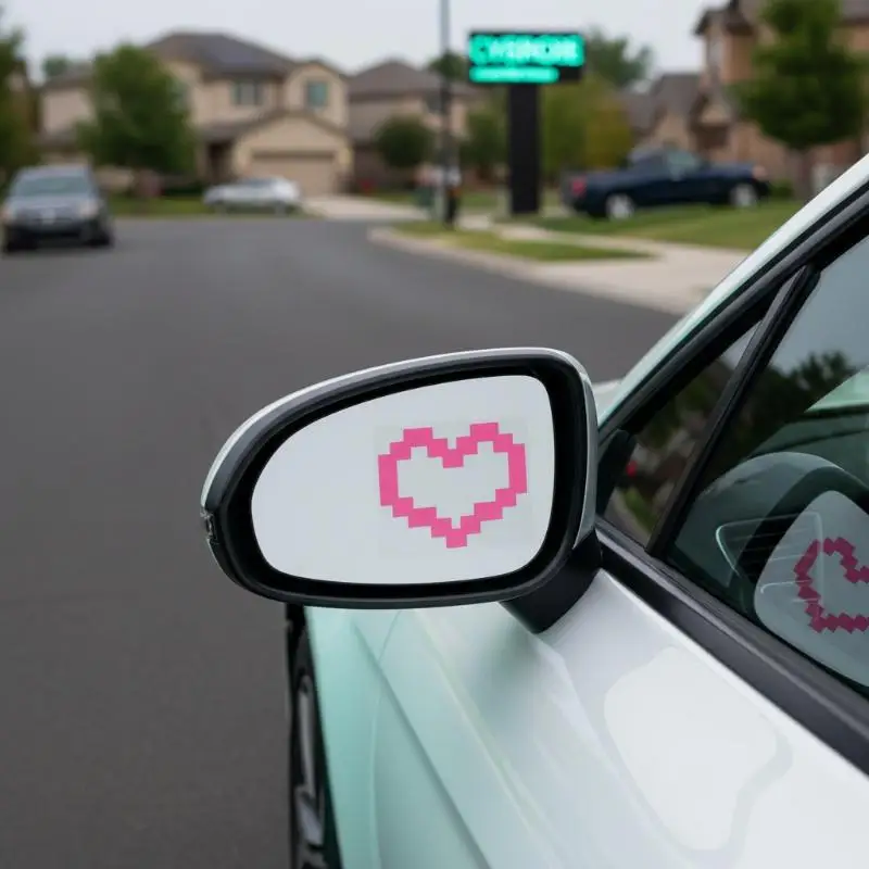 6Pcs Mosaic Heart-shaped Pixel Heart-shaped Car Window Decoration Waterproof Headlight And Taillight Decoration Stickers