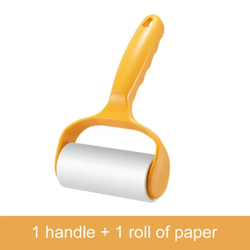 Tearable Roll Paper Sticky Roller Dust Wiper Pet Hair Clothes Carpet Tousle Remover Replaceable Cleaning Brush Accessories