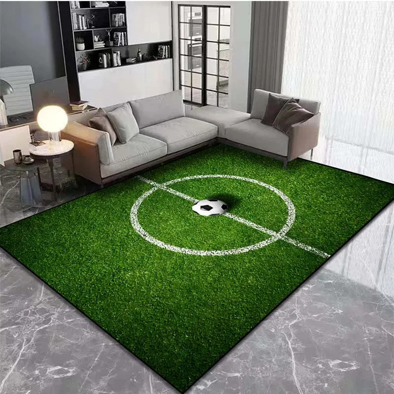 Sports Grass Football Field Carpet for Living Room Home Decor Children's Play Anti-slip Large Area Rugs Bedroom Bedside Foot Pad