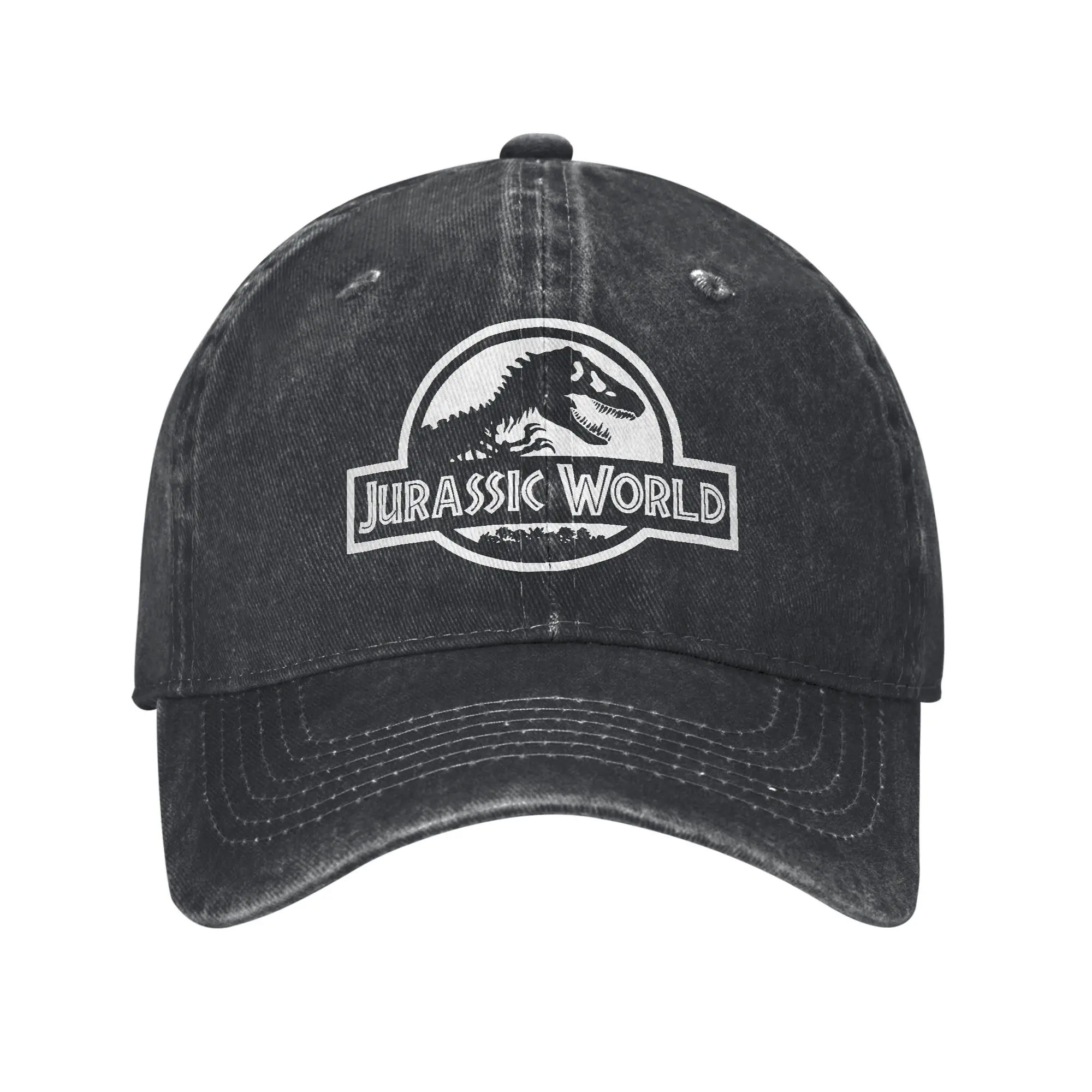 

2026 Jurassic Park Men Women Baseball Caps Distressed Washed Caps Hat Vintage Outdoor Travel Unstructured Soft Snapback Hat