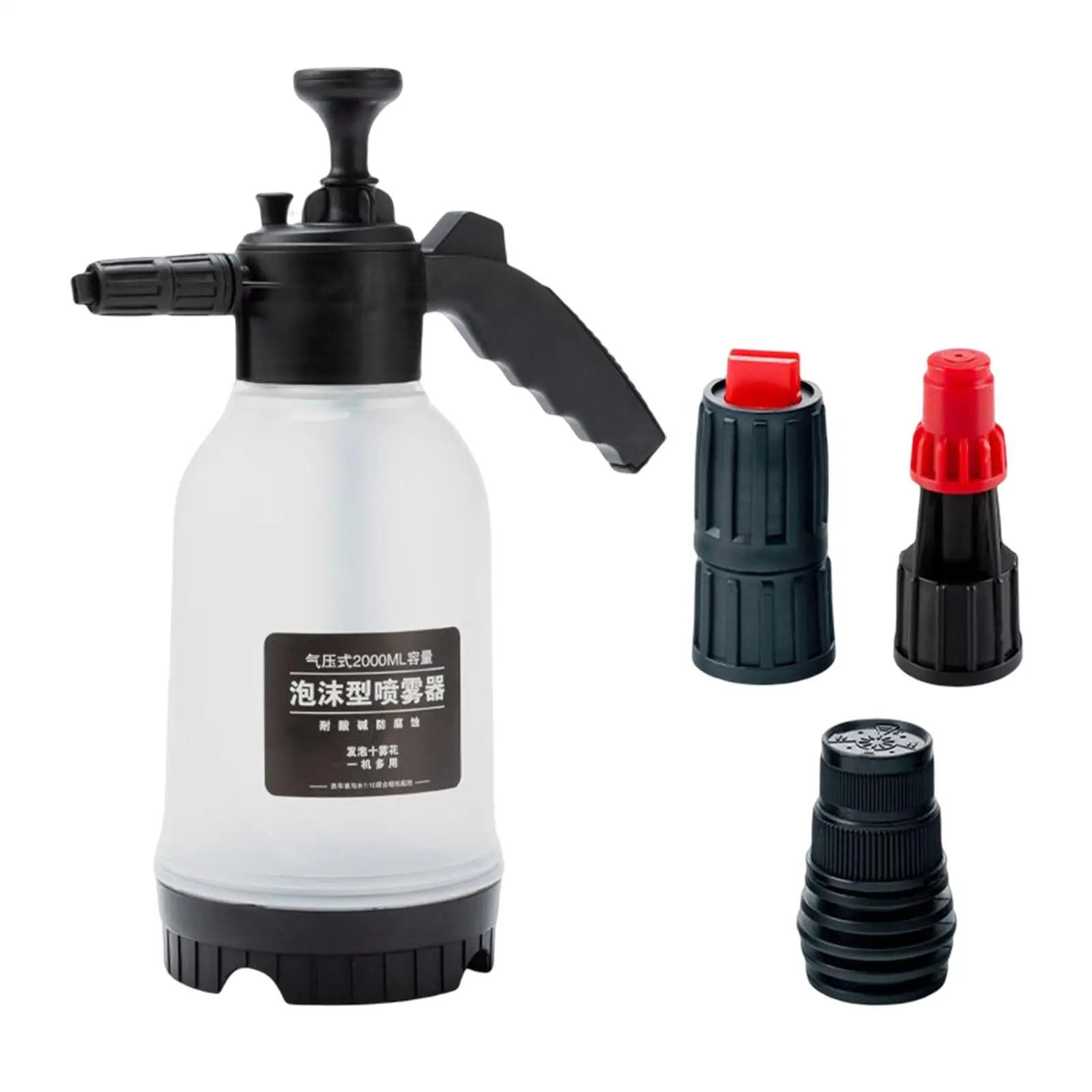 2L Manual Foam Sprayer Watering Bottle Sprayer Adjustable Air Pressure Hand Pump Sprayer Car Wash Bottle for Washing Lawn Window