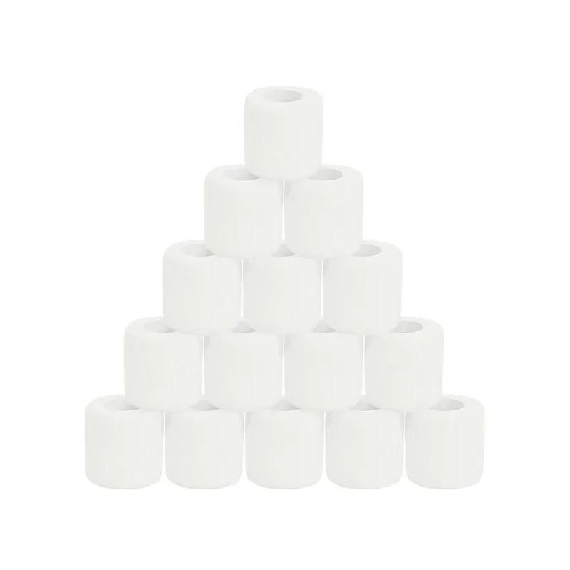 6 Stück weiße Erste-Hilfe-selbstklebende, kohäsive Elastizitätsbandagen, Sportband für Handgelenk, Knöchel, Verstauchungen und Schwellungen