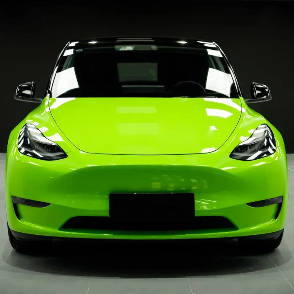 

Gloss Green Car Sticker Car Wrapping Film PET Sticker Bubble Free Auto Decals Car Accessories Exterior Interior Decoration