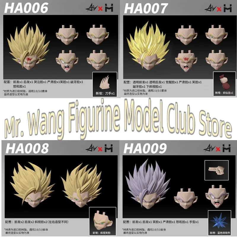 

In Stock HA HA006-10 Son Gohan Super Saiyan 2 Head Sculpt Accessory Pack 1/12 Scale Bonus
