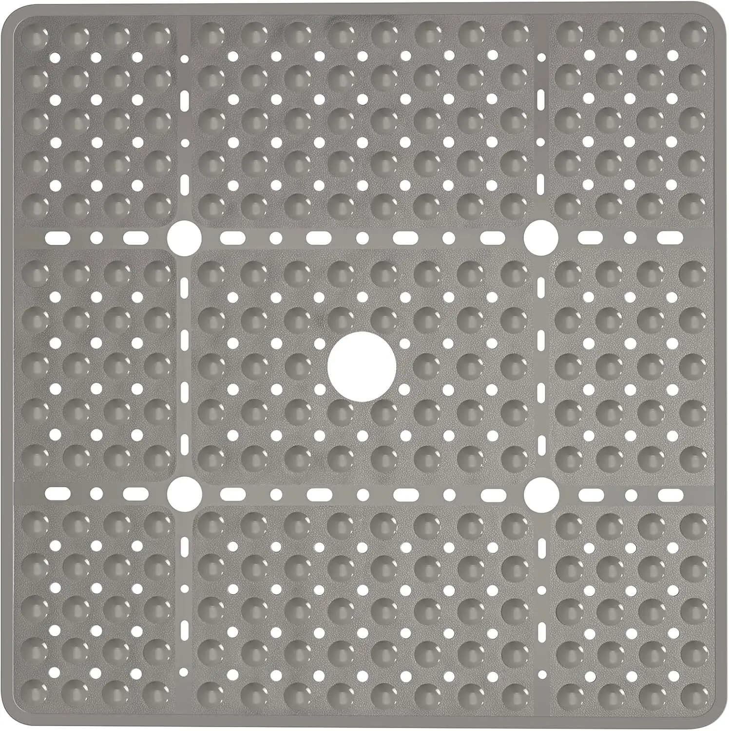 

Large Square Shower Mat 27 x 27 Inch Clear Gray, Non Slip Shower Bathtub Mats for Inside Shower with Big Suction Cups Dr