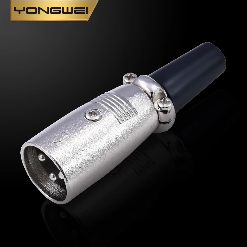 YONGWEI 3Pin Gold-plated XLR Male/Female Plug Microphone Connector Zinc alloy Housing Balanced Speaker, power amplifier, mixer