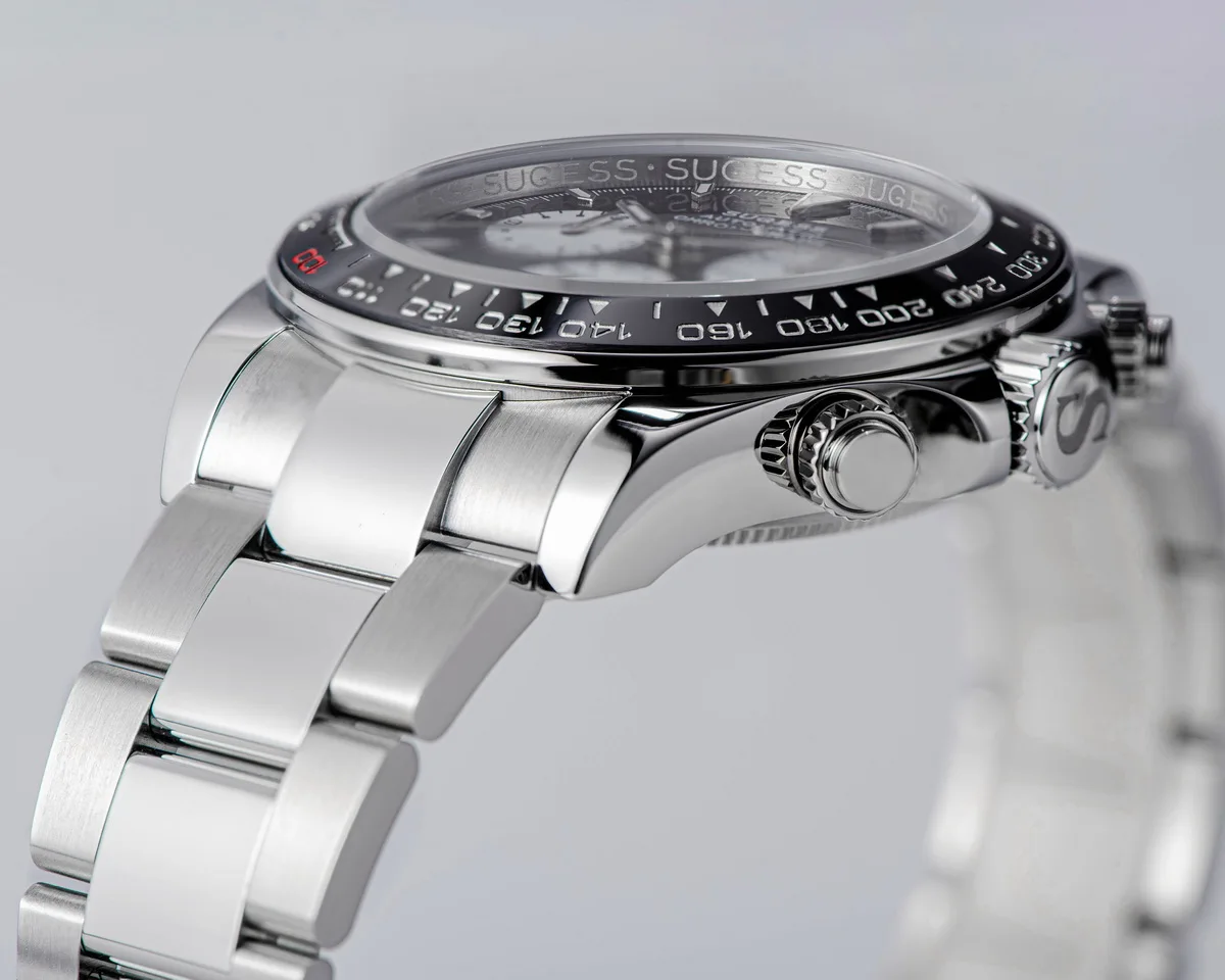 Sugess Panda Chronograph Uhrwerk Automatische mechanische Chronograph Armbanduhr Wasserdicht Tauchen Herrenuhren Keramiklünette Tona – Detail 13