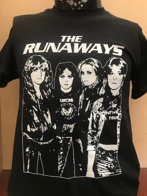 The Runaways all girl rock band Black T Shirt