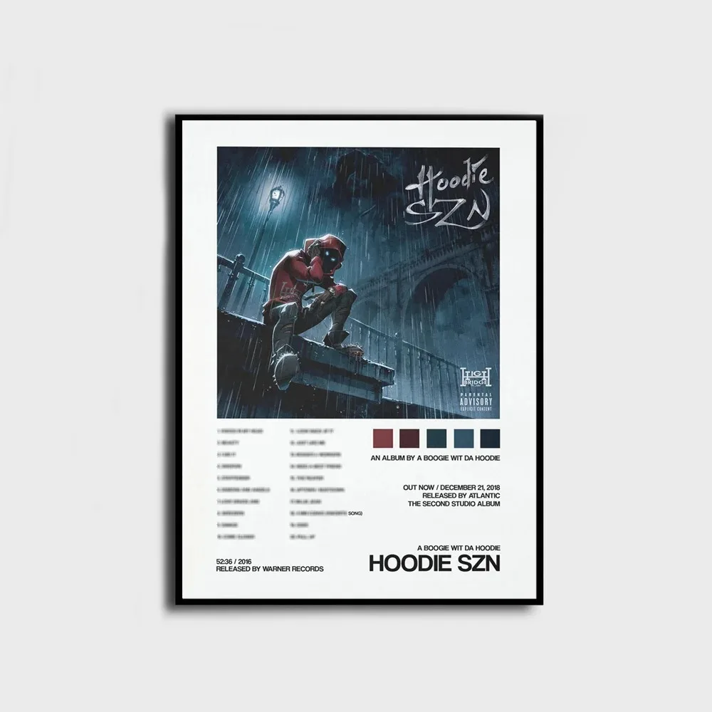 Poster Prints A boogie Wit da Hoodie Me vs. Myself Hip Hop Music Album Cover Canvas Painting Wall Art Picture Room Home Decor
