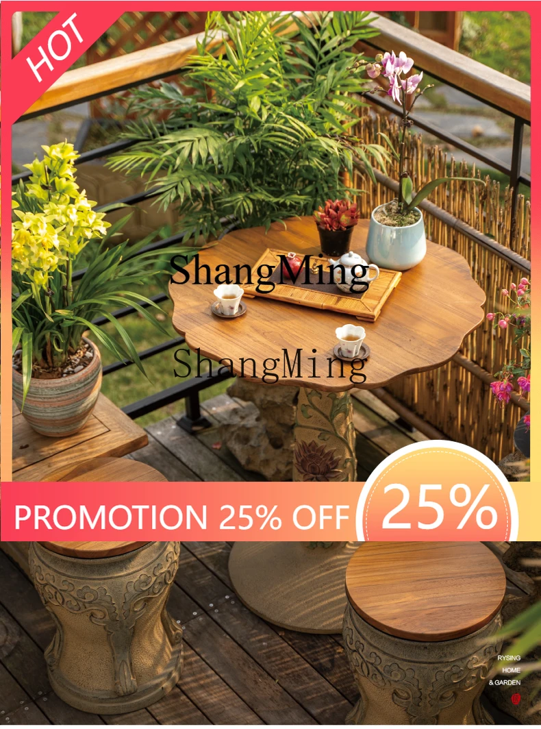 

FG good-looking Chinese Garden Outdoor Courtyard Table and Chair Balcony Terrace Courtyard Tea Table