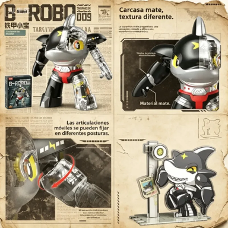 

Специальное предложение: Робот-конструктор Fermi Iron Armor Little Treasure Coubda с прозрачной механической структурой, коллекционная игрушка