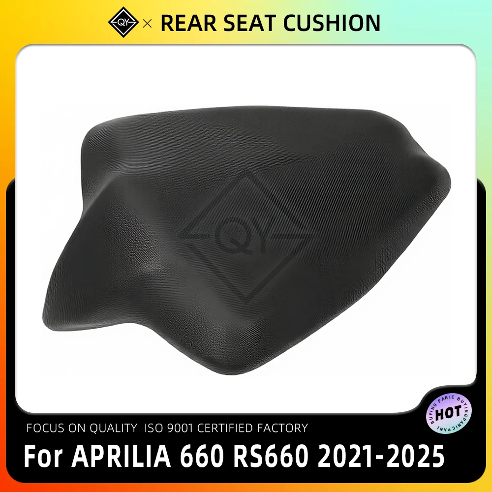 

Motorcycle Black Rear Seat Cushion Pressure Relief Comfortable Passenger Pad For Aprilia 660 RS660 2021 2022 2023 2024 2025