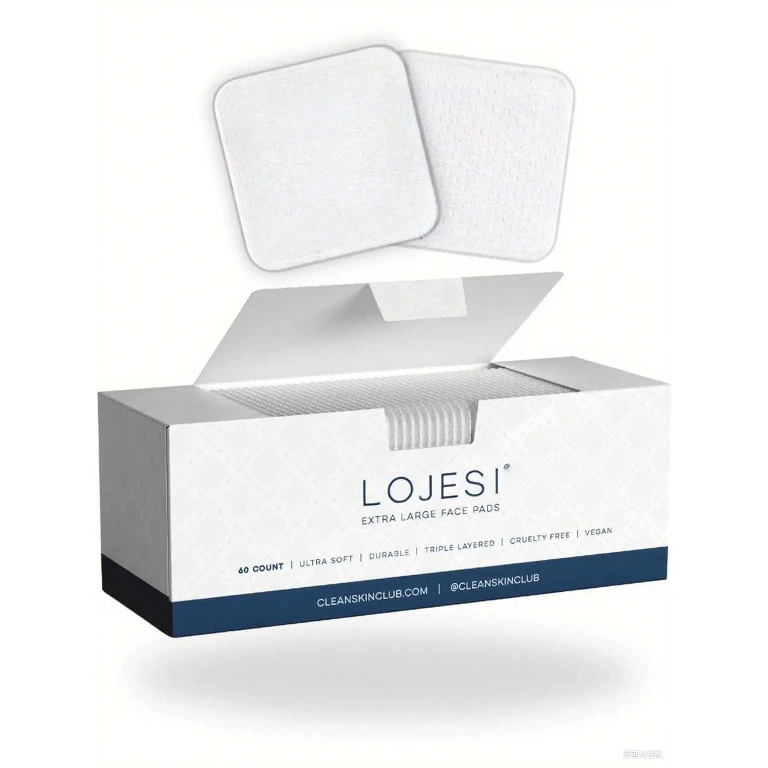 60枚入り/箱 クリーンパッド 脱落・破れなし 顔用パッド テクスチャード＆ウルトラソフト サイド オーガニック使い捨てコットン