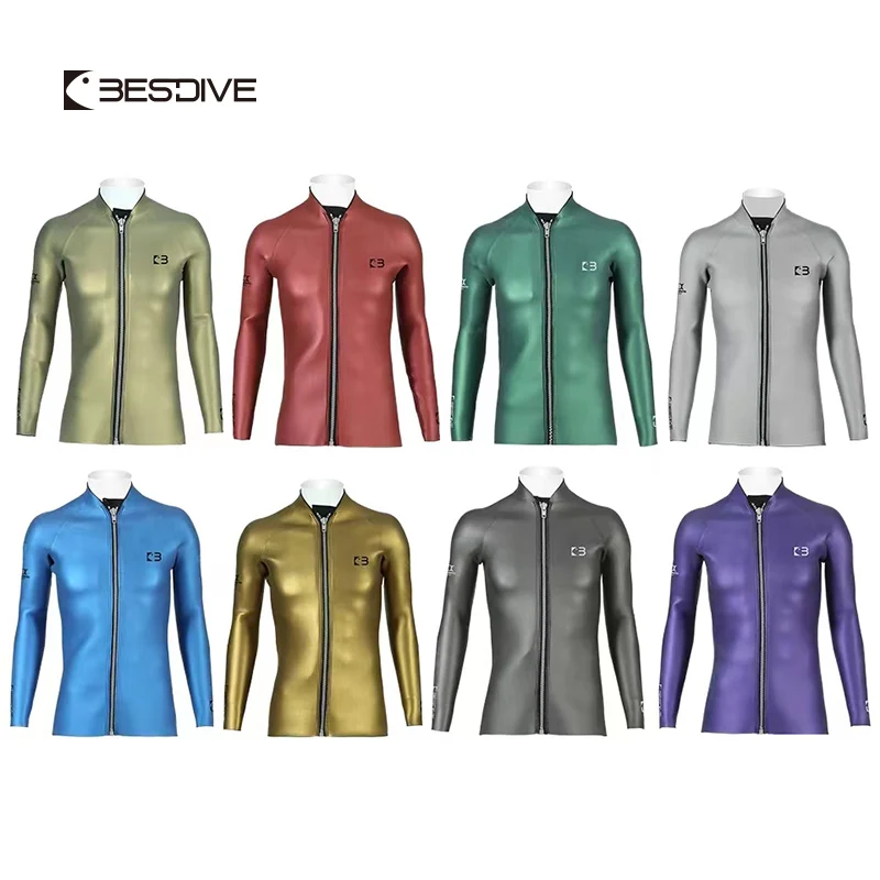 

Bestdive Men's 3mm Zipper Jacket Wetsuit Top for Male Freediving Spearfishing Man's Scuba Diving Yamamoto Neoprene Wetsu