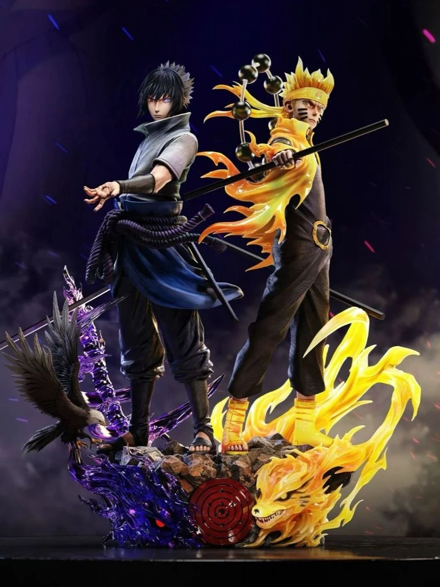 22cm Naruto Anime-Figur Naruto und Sasuke GK Sammlerfiguren Statue Anime-Zubehör Modell Ornamente Geburtstagsgeschenk Spielzeug