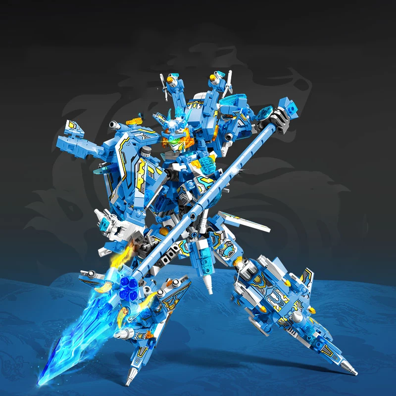 Animation Mecha Zhao Yun Guan Yu Model Battle Armor Assembled Building Blocks Children's Toys Birthday Gifts Peripherals