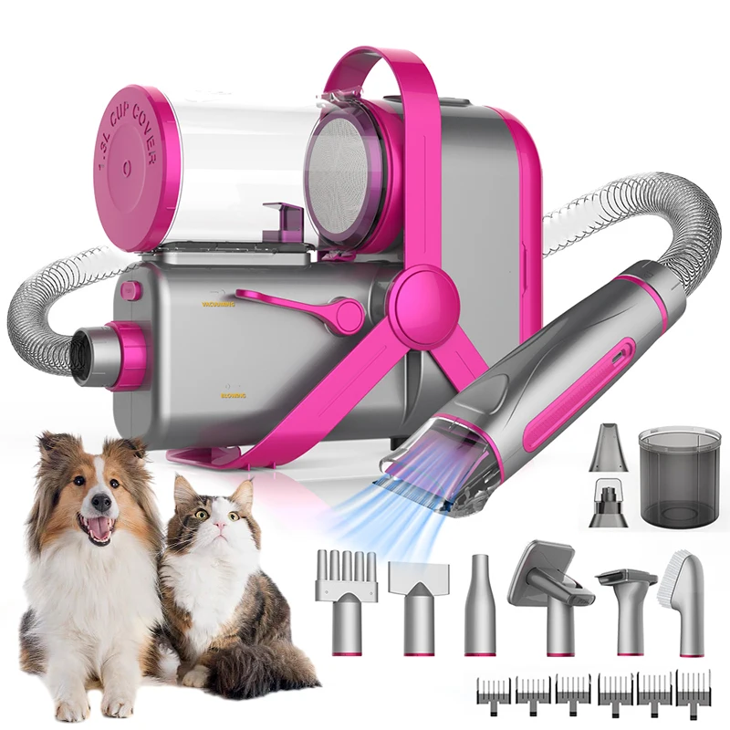 2024 New Profesional 9 In 1 Pet Grooming Kit Vacuum Cleaner Blower All-In-One For Dog Cat Hair Remover Trimmer Pet Nail Grinder