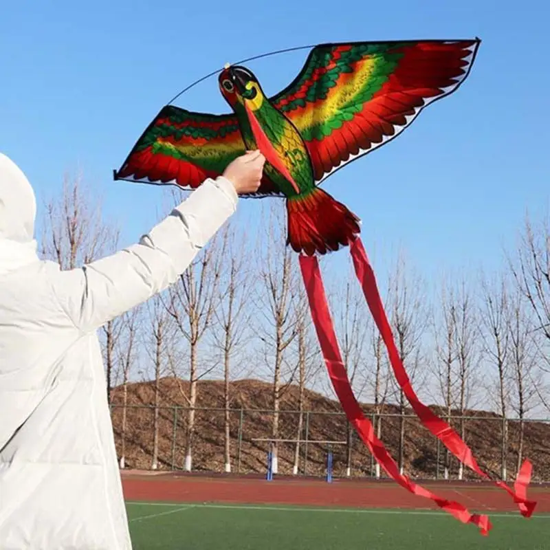 C63C Kite Yard voor speelgoed Play Parrot Kite Training Flying Toy Supplies Portable Bright Color Yard Game voor creatieve