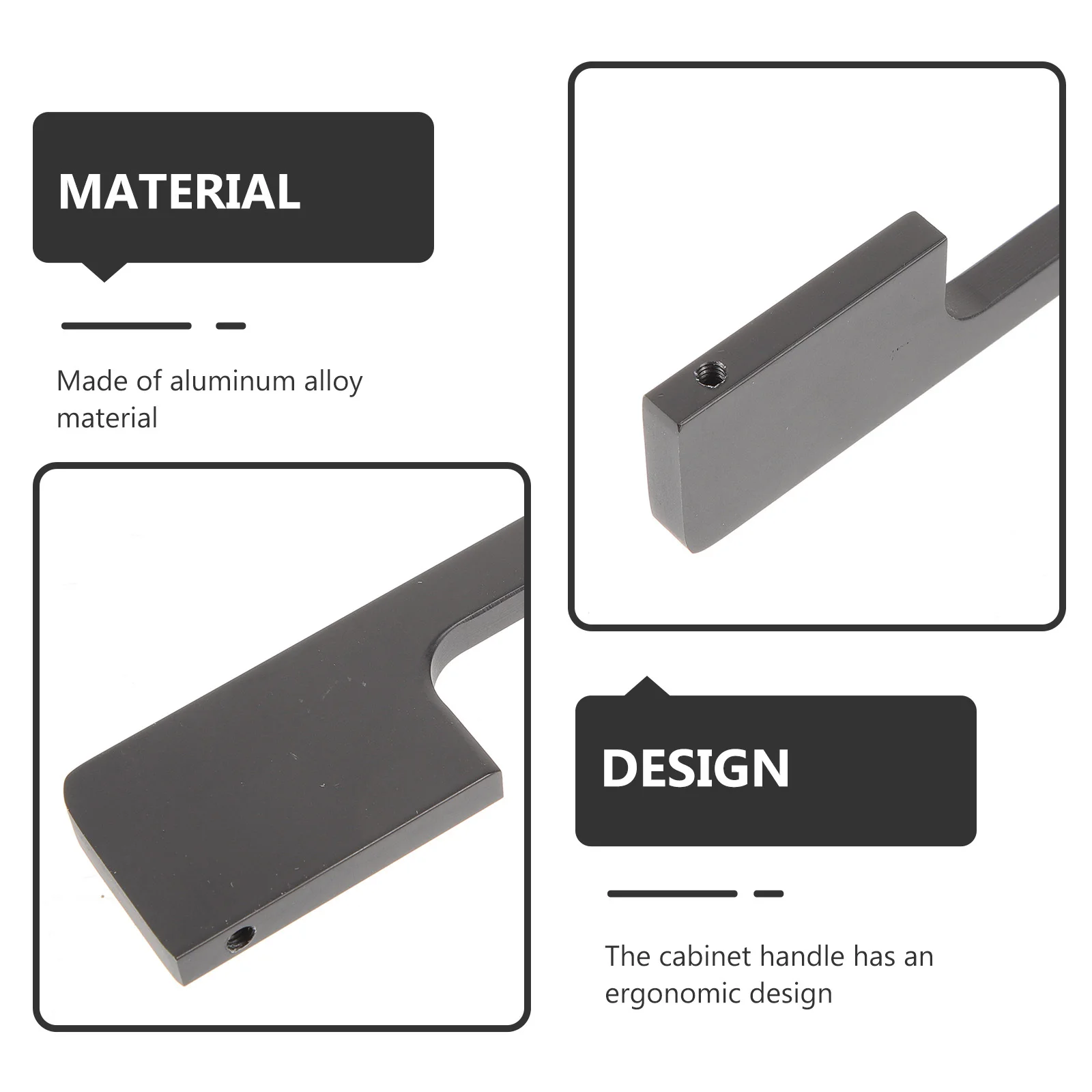 

2Pcs Aluminum Alloy Cabinet Handles Wear Resistant Modern Kitchen Cabinet Pulls Long Drawer Handles for Home Furniture