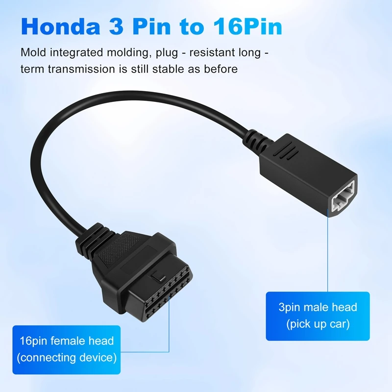 Cable OBD2 para Honda, adaptador OBD1 de 3 pines, conector OBDII de 16 Pines, herramienta de diagnóstico Compatible