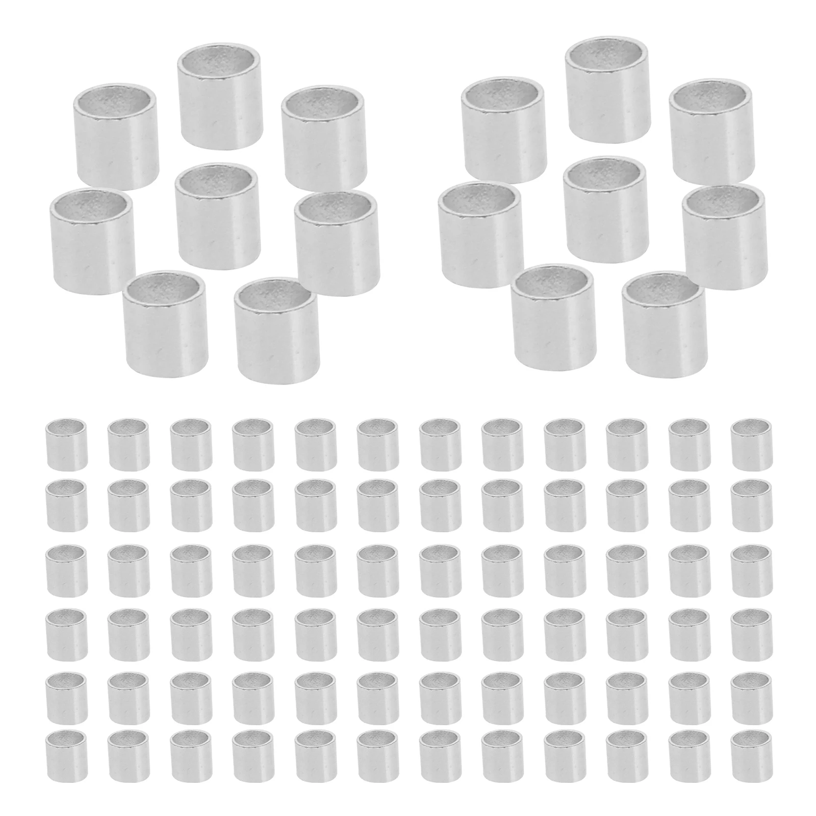 4 Pack Copper Tube Spacer Beads Jewelry Making Accessories Diy Bracelet Connectors Silver 1.5Mm Inner Hole Durable