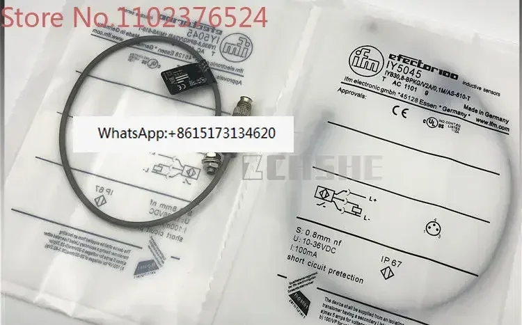 

New IY5045 Proximity Switch M5 with 0.1m M8 Plug PNP Normally Open 10-30V Inductive Sensor