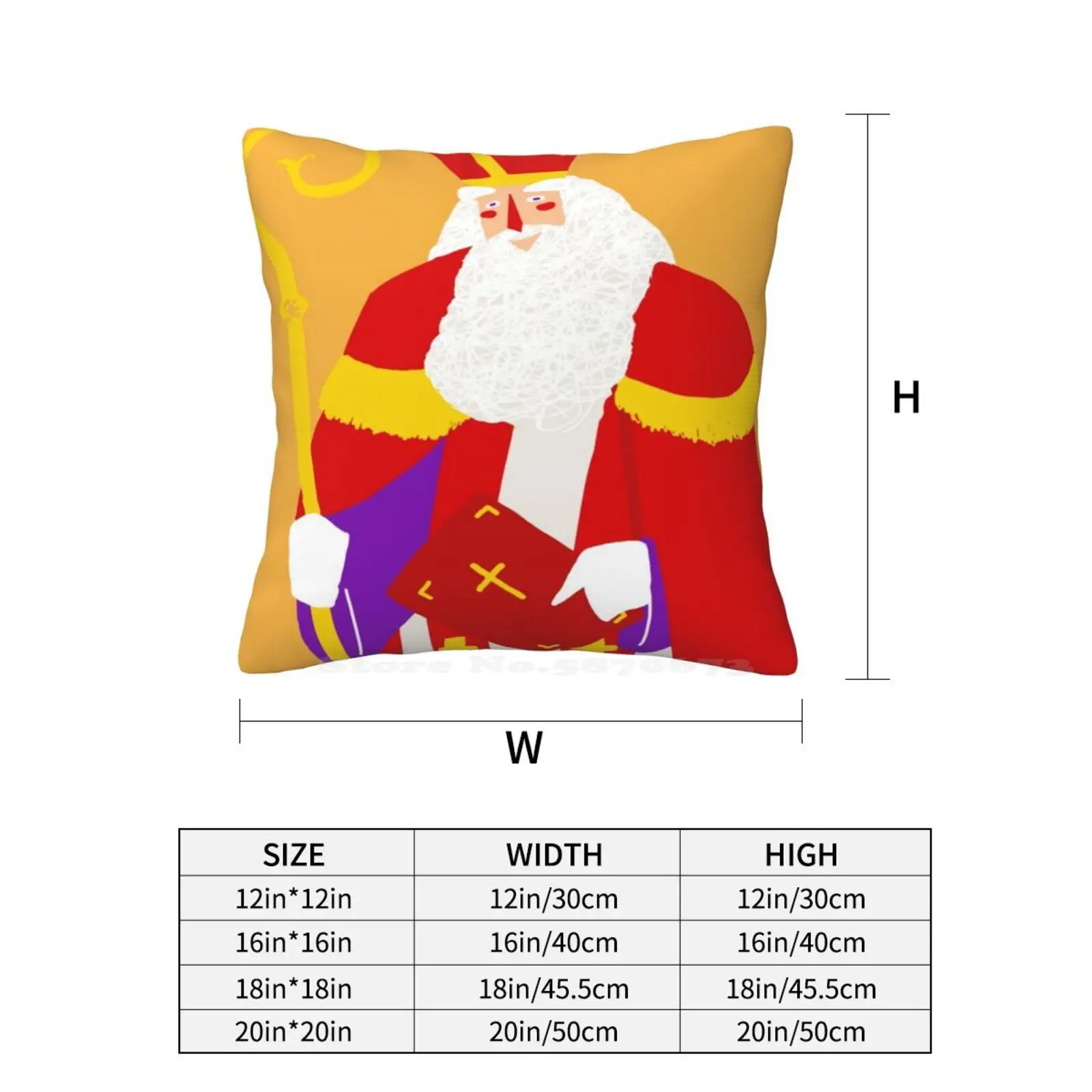 Happy Sinterklaas Funny Cute Decor Square Pillowcase Sinterklaas Santa Claus Christmas Holiday Festive Dutch Modern