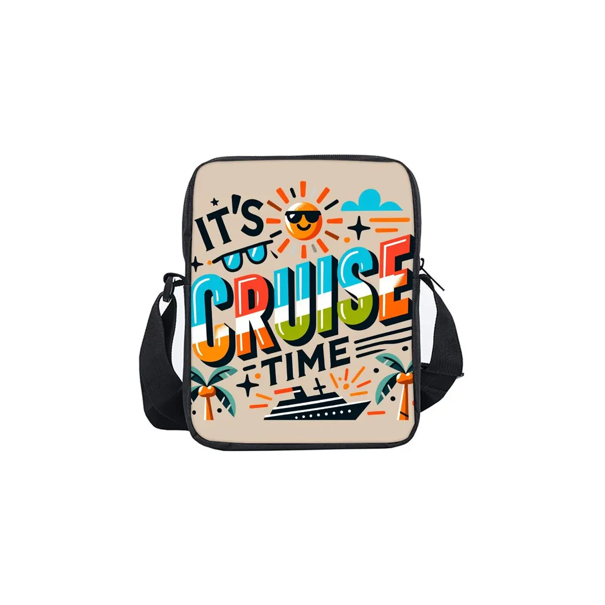 

Vacation Cruise Printe Single Sided Messenger Bag for Boy/Girls Children Best Gifts 2D Flat Cartoon Casual Crossbody Bag