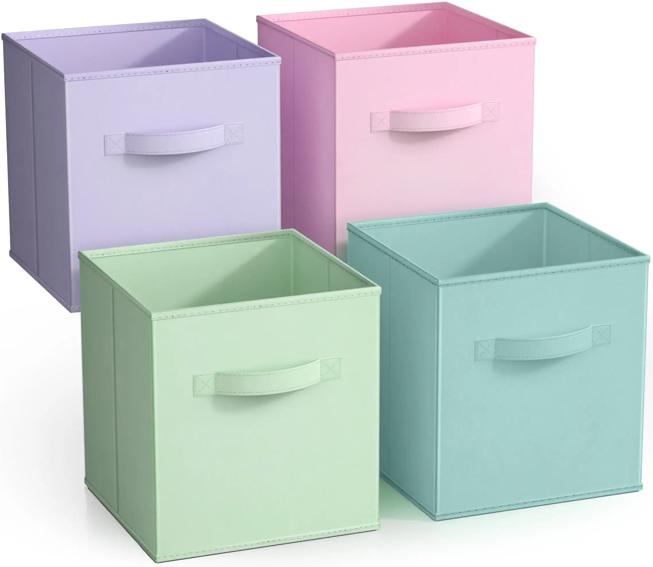

Sorbus Collapsible Cube Fabric Storage Bins (10" x 10"), 4 Pack, in Child & Nursery Pastel Colors