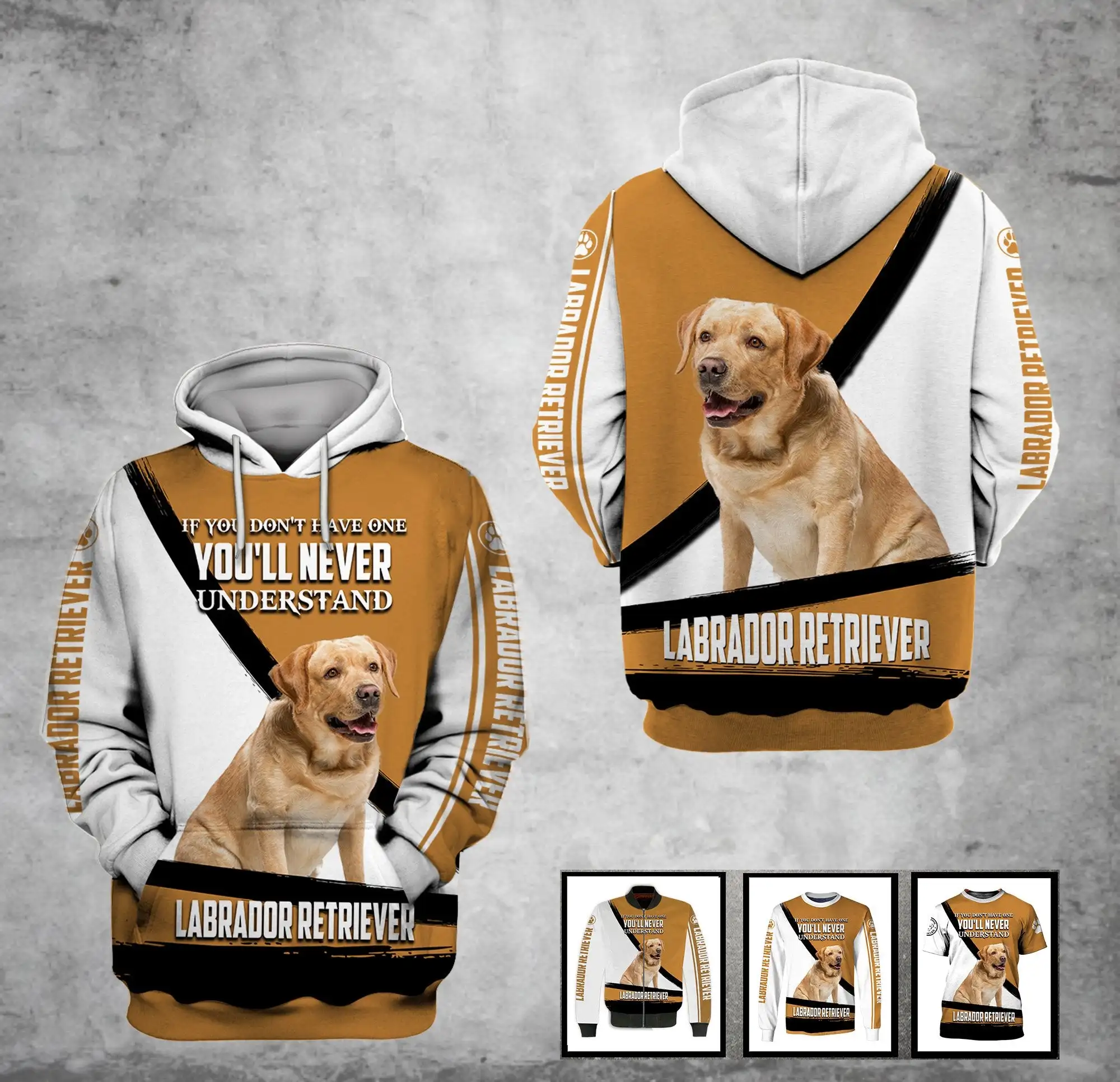 

3D Print Golden Labrador Dog Limited Edition Handsome Stylish Casual Hoodies Men/Women Oversized Sweatshirt Costumes Zip Jacket