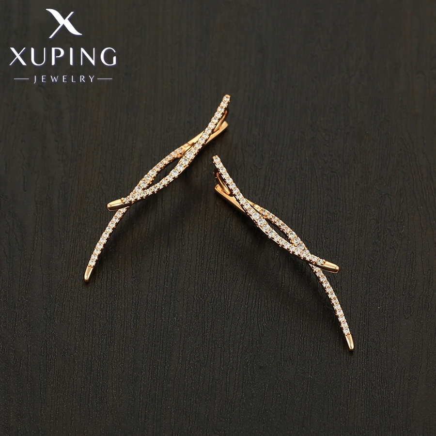 Xuping Jewelry Neu eingetroffene elegante modische Creolen mit goldfarbenen Ohrringen für Damen, Schmuck, Geschenk, X001135378 – Detail 11