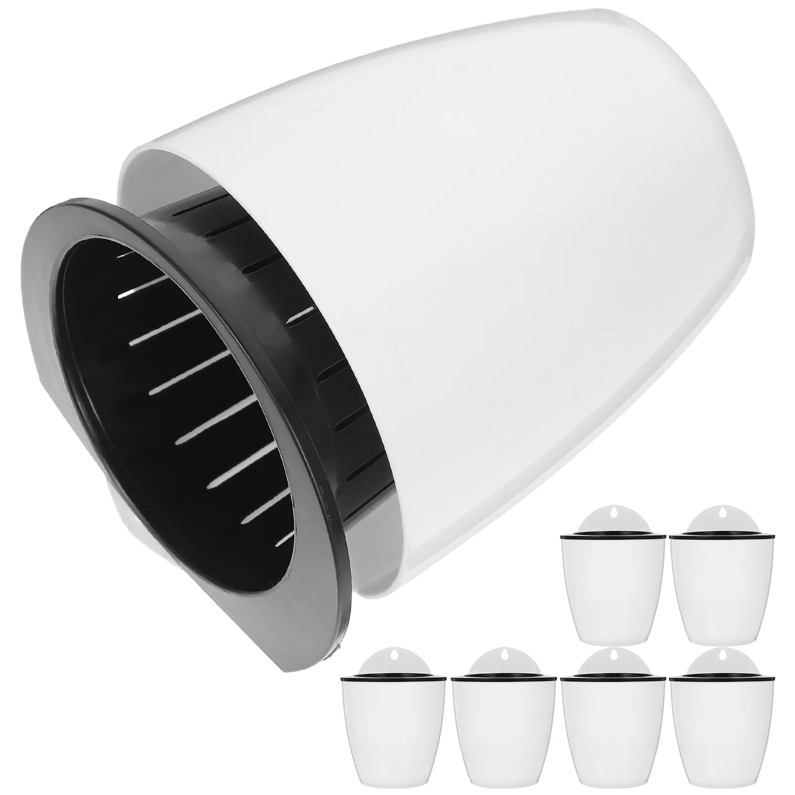 7 Pcs Wall Hanging Flower Pot Self Watering Planters for Indoor Plants Plastic Flowerpot Coat Hangers