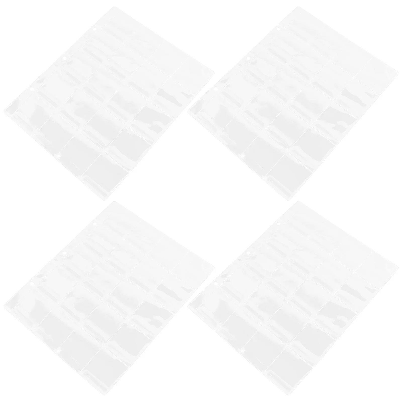 Carpeta de páginas para colección de monedas, fundas de plástico transparente, organizador de almacenamiento, suministros protectores de página, 4 Uds.