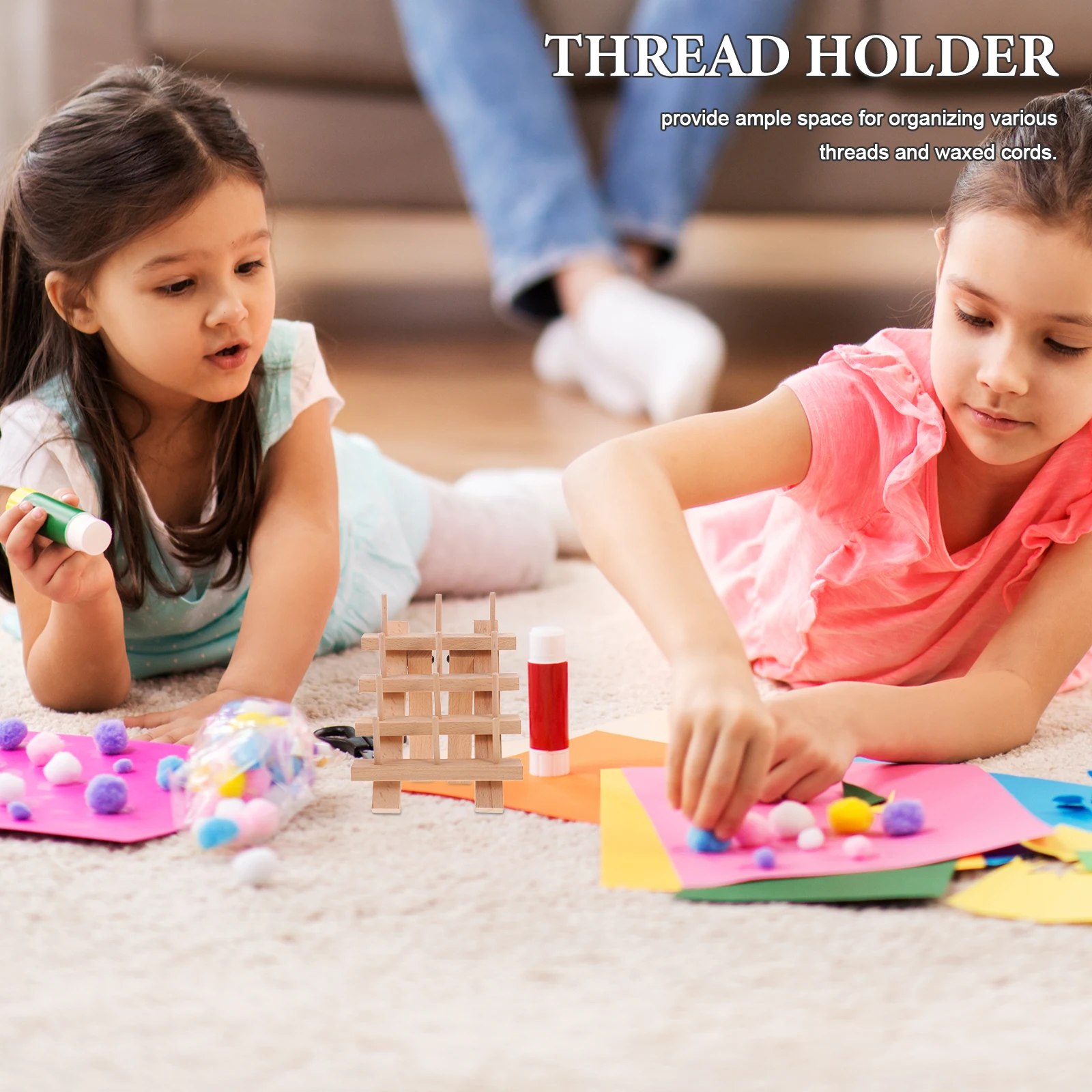 

Foldable Wooden Thread Holder Multi-Layered Leathercraft Sewing Organizer for Waxed Threads Wood Yarn Dispenser