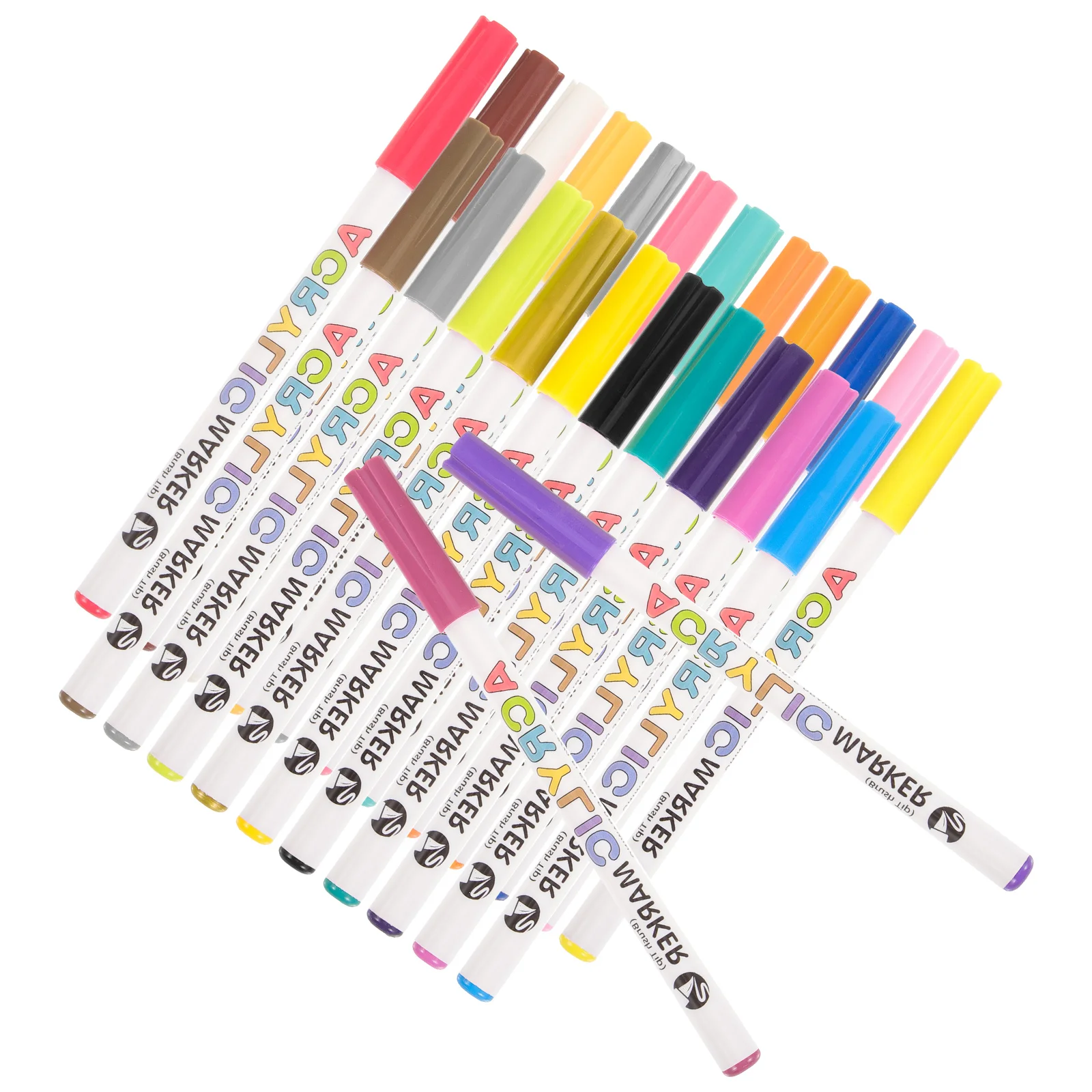 

Flexible Paint Pens 1 Box Acrylic Markers Sketching Doodling Coloring Scrapbooking Light Weight Easy Carry Smooth Writing Gift