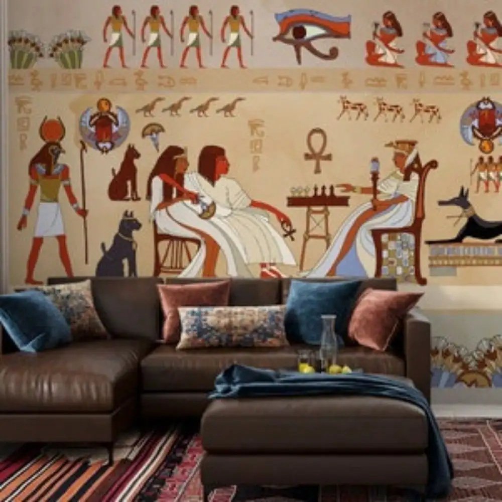 1pc Egyptian Papyrus Tapestry Ancient Egypt Art Wall Hanging Pharaoh Living Room Home Decor Back-to-school season Autumn gifts