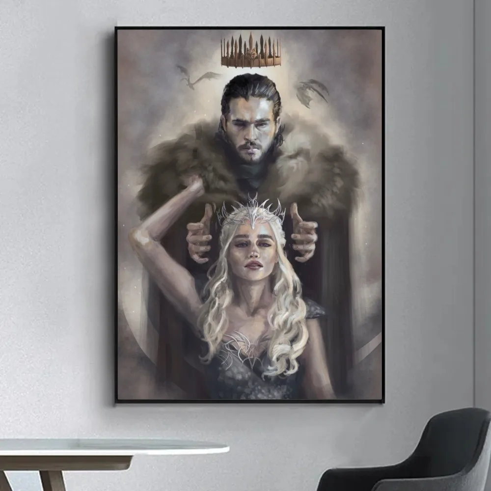 G-Game of Thrones dragon mother   Fancy Poster Wall Sticker for Living Room Bar Vintage Decorative Painting Middle