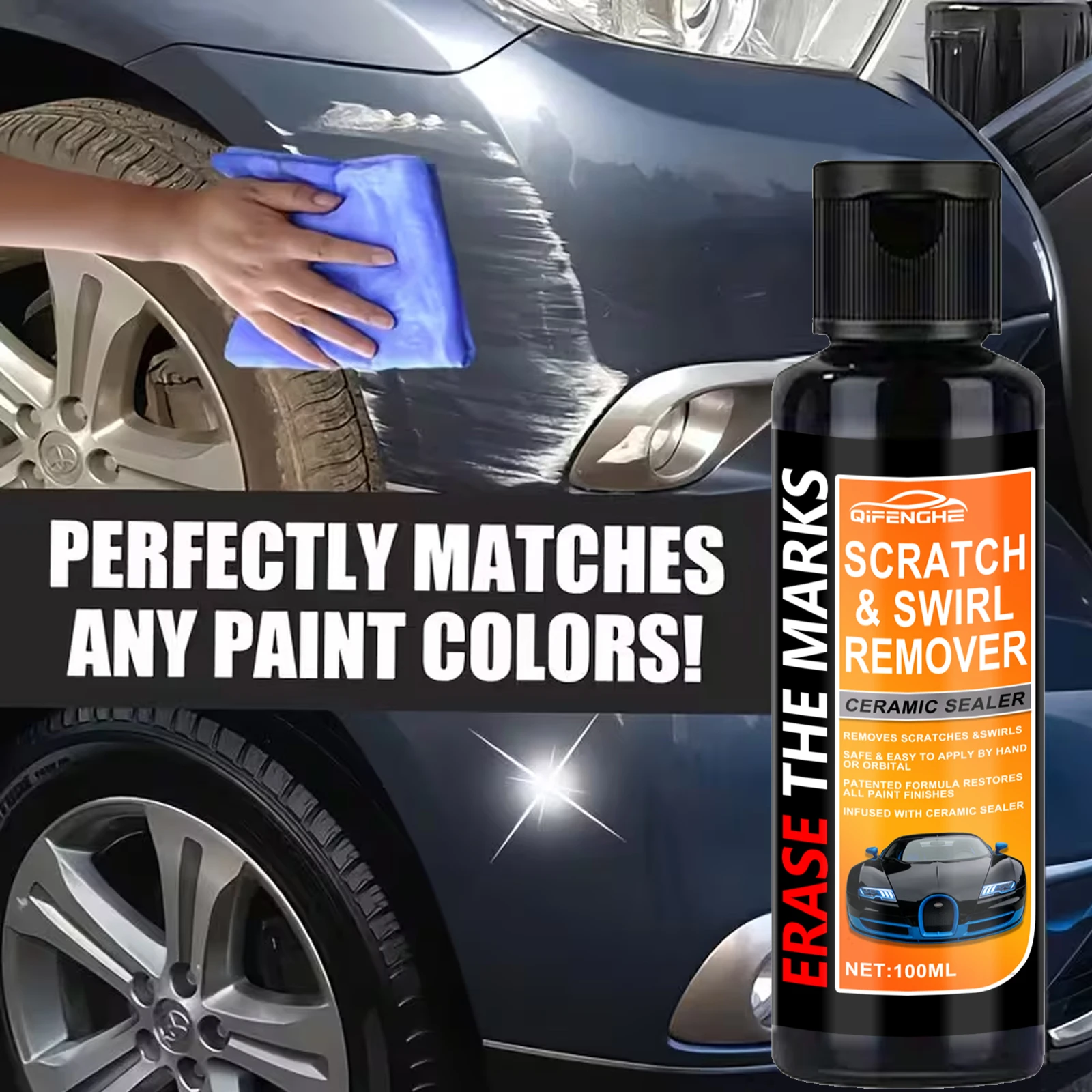 مجموعة معجون إصلاح الخدوش من الطين للسيارات - شمع خدش السيارة ومزيل دوامة نانو لإصلاح الخدوش العميق، ودقة سطح الطلاء