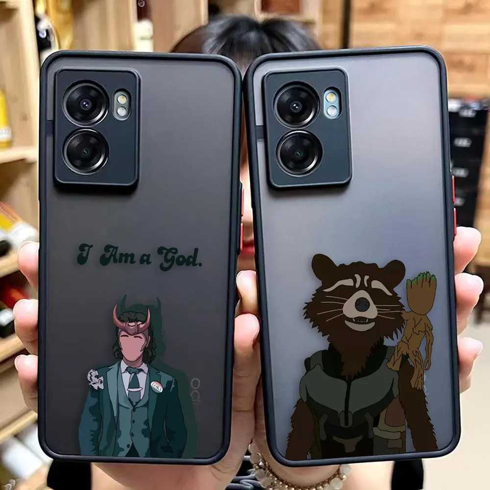 Matte Case for OPPO A97 A96 A95 A94 A93 A92 A92S A78 A74 A73 A72 A57 A55 A54 A53 A17 4G 5G Case Marvel Avengers Heros Faceless