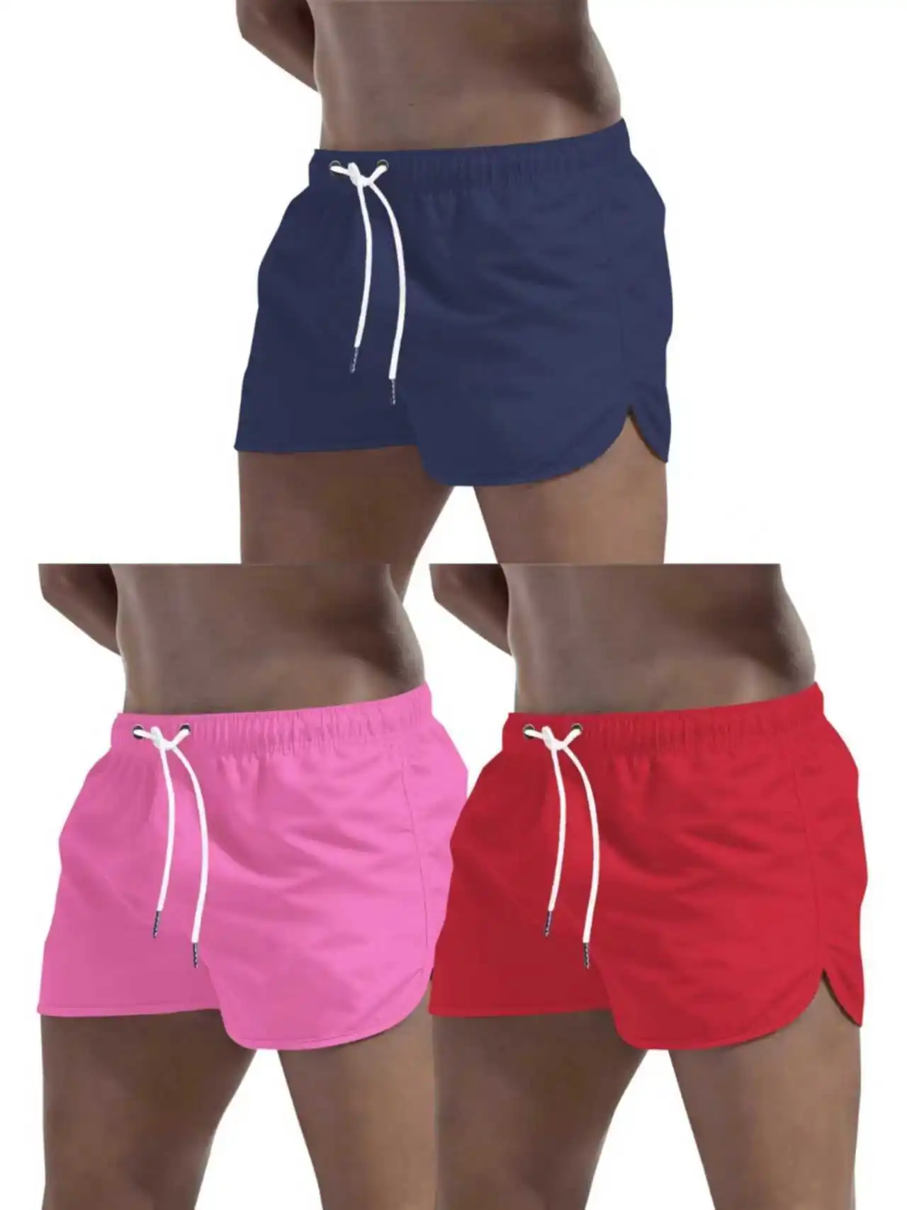 

Quick Dry 3 Piece Swim Set Men's Beach Shorts Lightweight Swimwear for Men Summer Suit